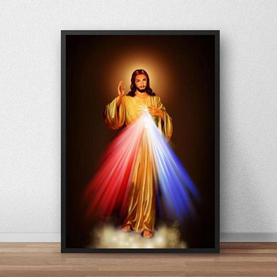 Divine mercy image, love jesus christ, motivational art film, high definition printing poster