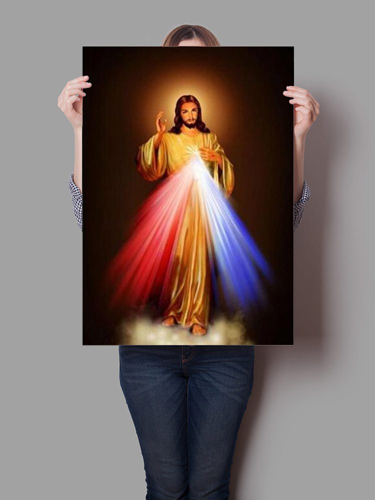 Divine mercy image, love jesus christ, motivational art film, high definition printing poster