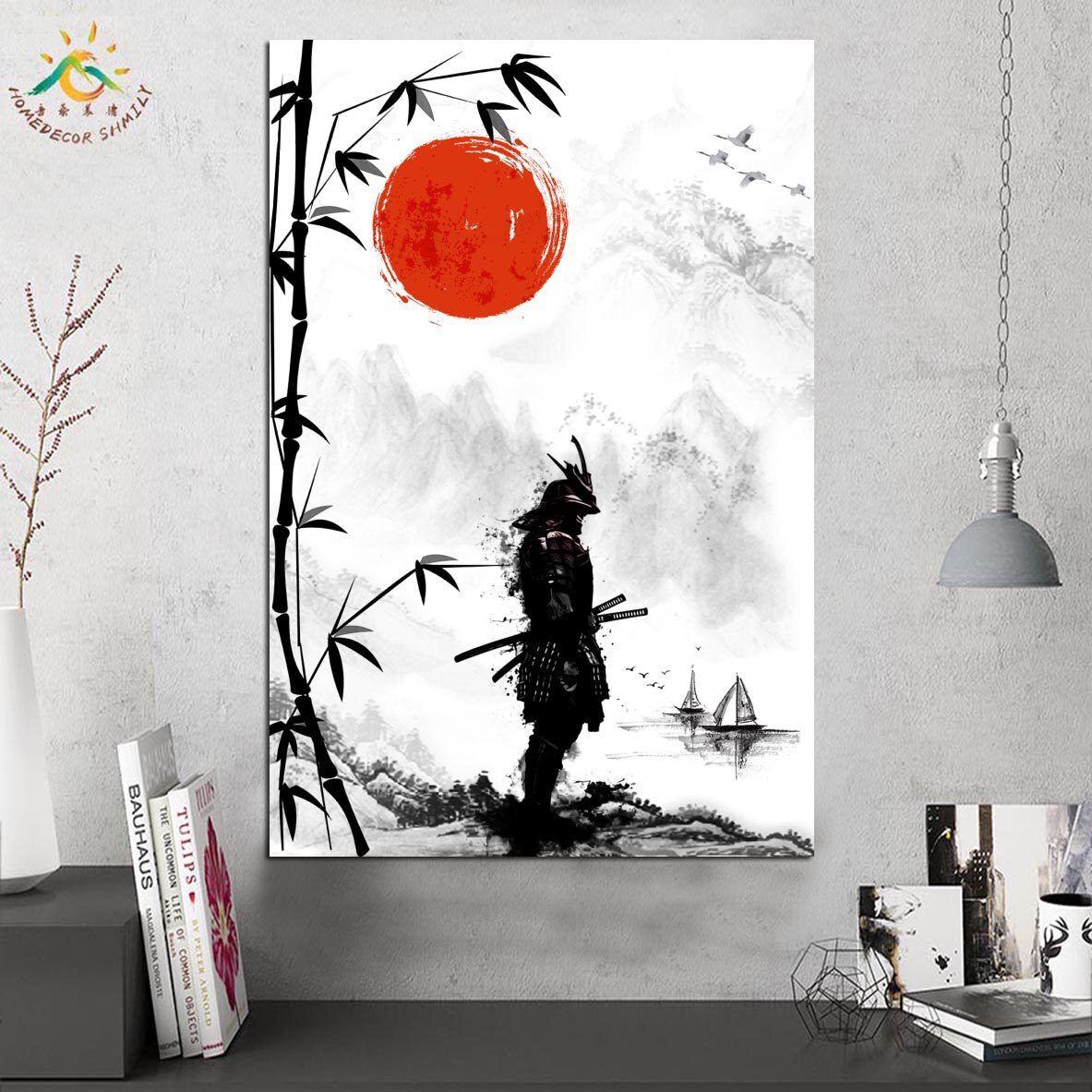 Wall art decoration painting on canvas, japan samurai art