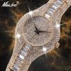 Missfox 30mm small womens watch, shockproof, waterproof, luxury ladies metal bracelets, rhinestone