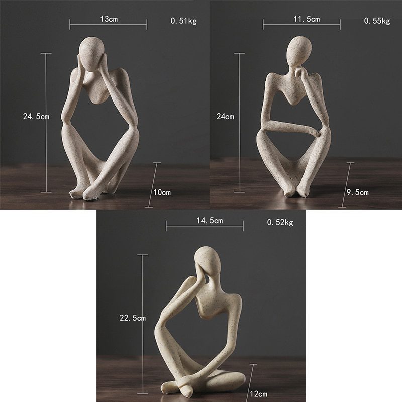 Vilead nordic abstract thinker statue, handmade modern art