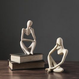 VILEAD Nordic Abstract Thinker Statue, Handmade Modern Art