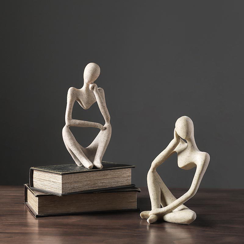 Vilead nordic abstract thinker statue, handmade modern art