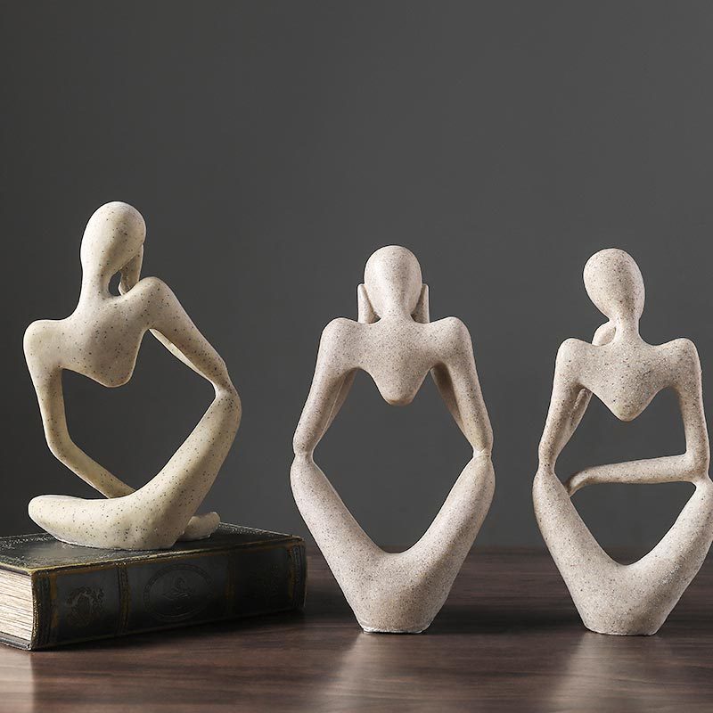 Vilead nordic abstract thinker statue, handmade modern art