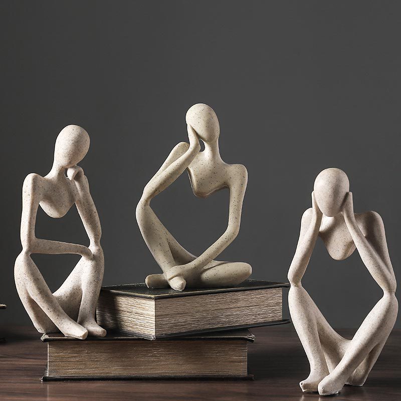 Vilead nordic abstract thinker statue, handmade modern art