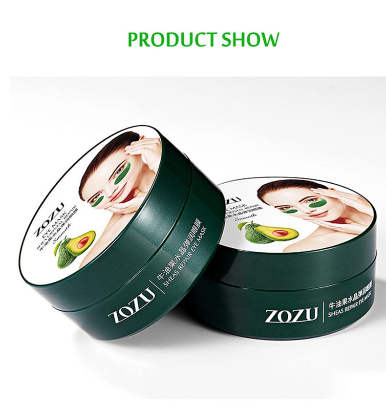 60 pcs avocado collagen mask, natural moisturizing gel, eye patches, remove dark circles, anti age