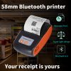 58mm, bluetooth pocket portable thermal receipt printer, free app
