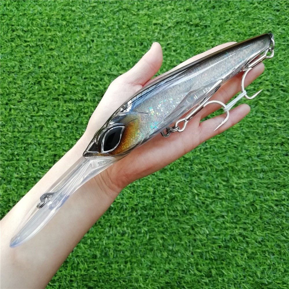Noeby 1pc 18cm 90g floating 5-6.5m minnow hard lure fishing lure deep sea trolling fishing bait big crankbait wobbler