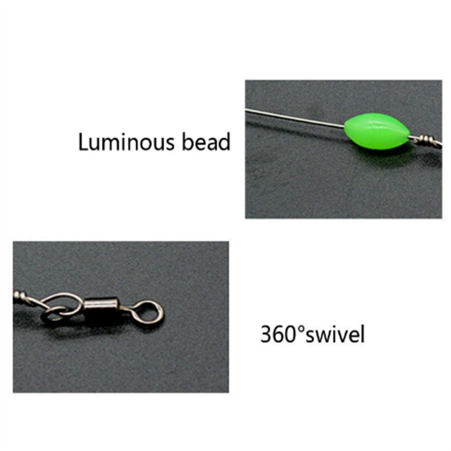 7pcs, 8cm, 5g, luminous shrimp, soft silicone bait with swivels hook