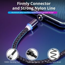 Magnetic charging cable, black or red, of all types to choose from
