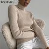 Bornladies 2021 basic turtleneck women sweaters, autumn or winter, tops slim soft and warm pull