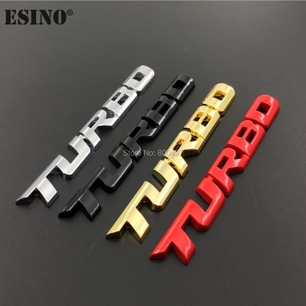 New car styling car turbo boost loading boosting 3d metal chrome zinc alloy 3d emblem badge sticker decal auto accessory