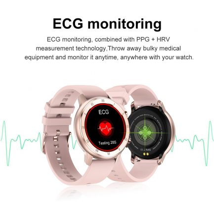 Full touch smart watch for women, waterproof bracelet, ecg heart rate and sleep monitoring