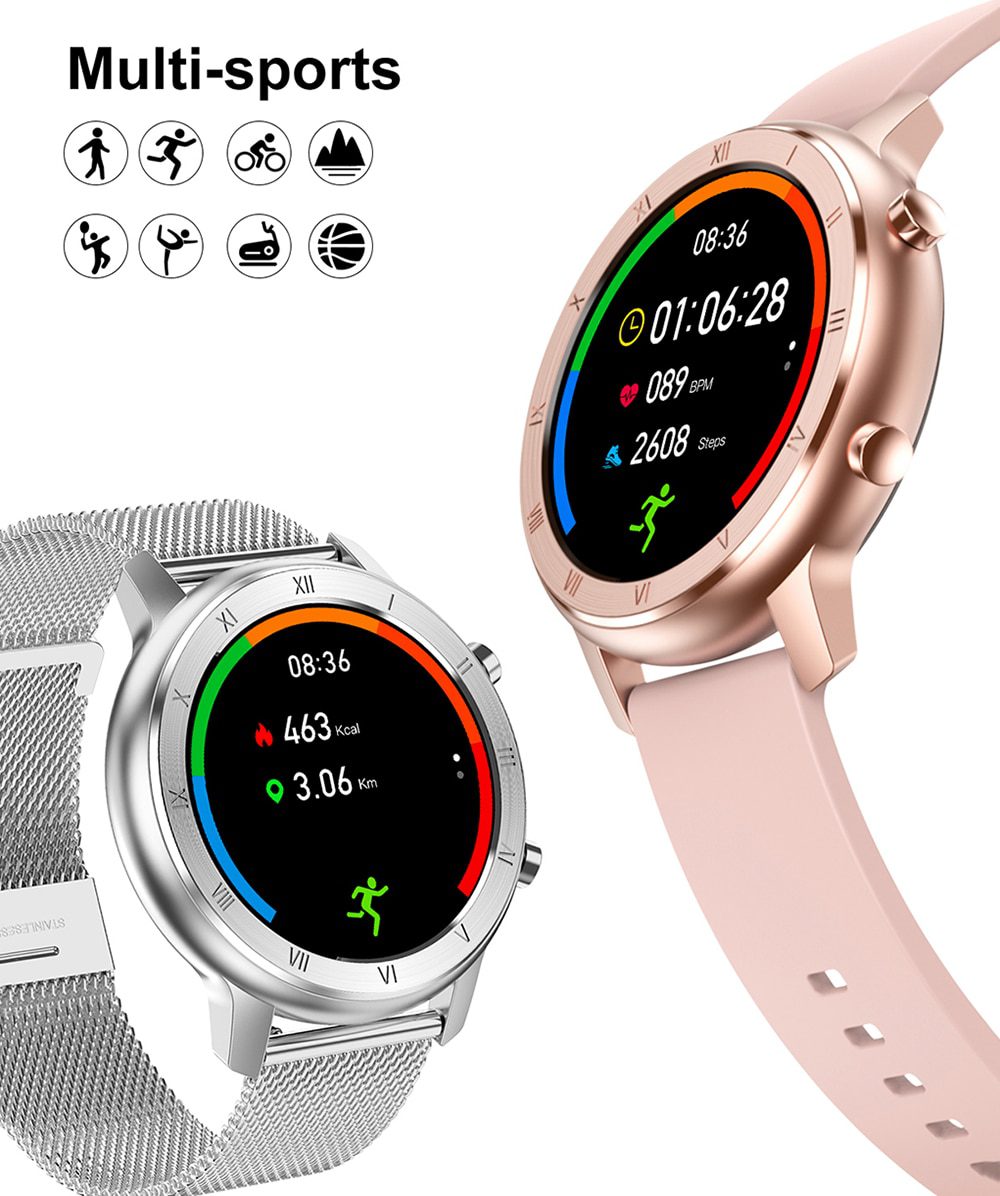 Full touch smart watch for women, waterproof bracelet, ecg heart rate and sleep monitoring