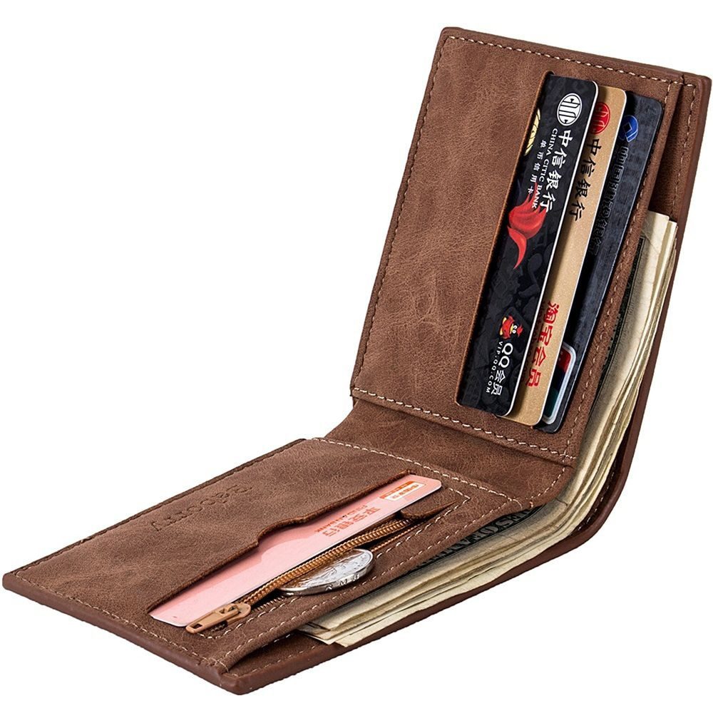 High quality, fashion men’s luxury business wallet, card holder purse, coin bag zipper
