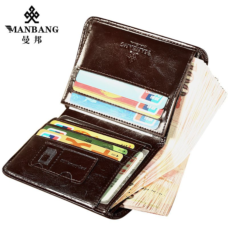 Manbang classic style wallet, genuine leather, card holder, high quality
