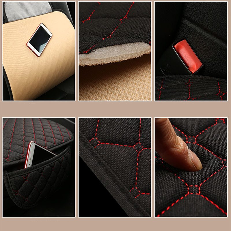 Large flax car seat cover, protector linen, seat cushion protection