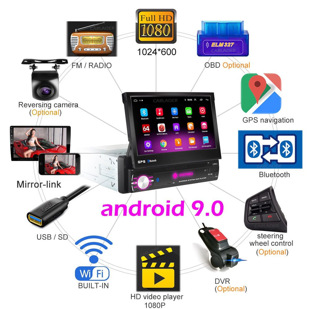 1 din android 9.0. high quality and universal multimedia for your car