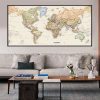 The world political map retro canvas painting, 5 sizes