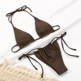 Rinabe Bikini Swimsuit, Solid Color Bikini Set