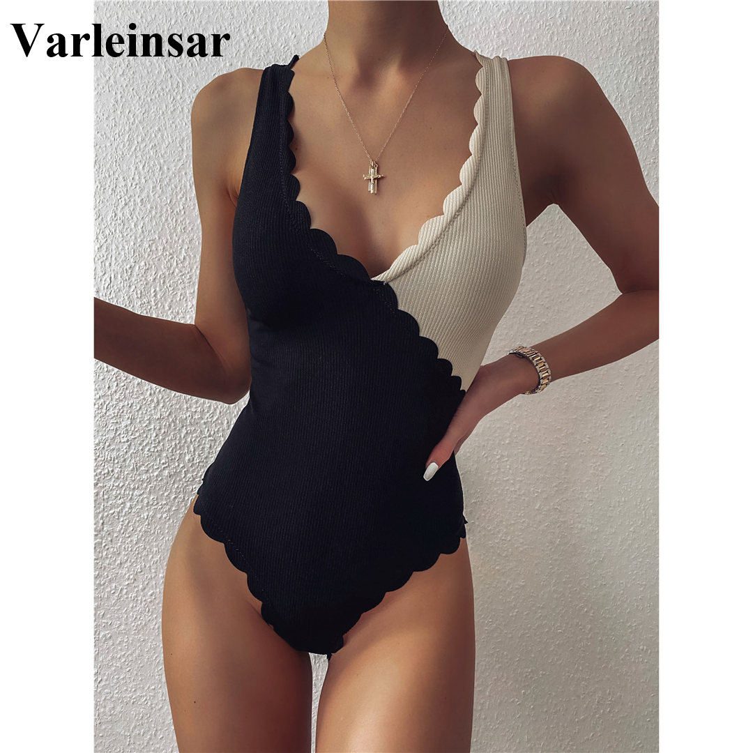 High cut, one piece swimsuit women, v2425