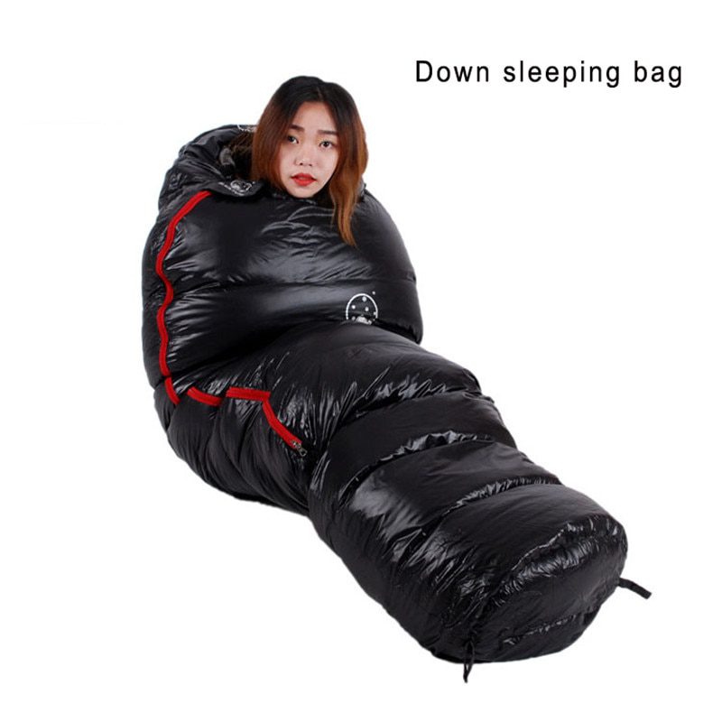 Camping,thermal travel sleeping bag,very warm white goose,fit for winter