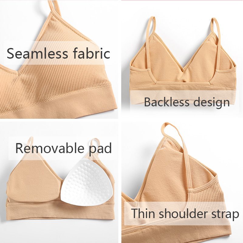 Finetoo women padded bra, sports panties set, seamless tops