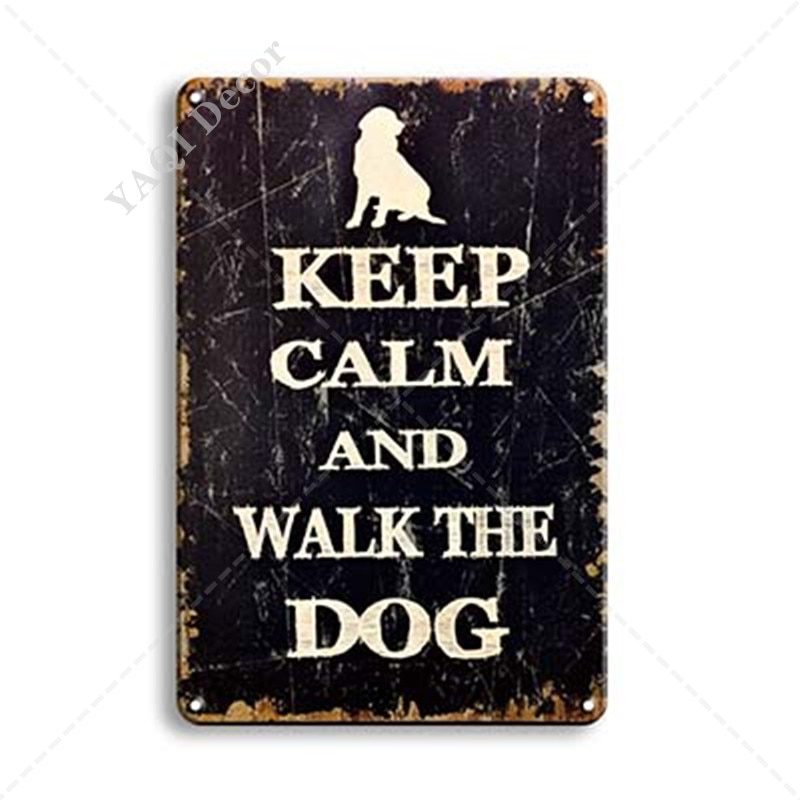 Vintage warning sign, metal retro tin signs