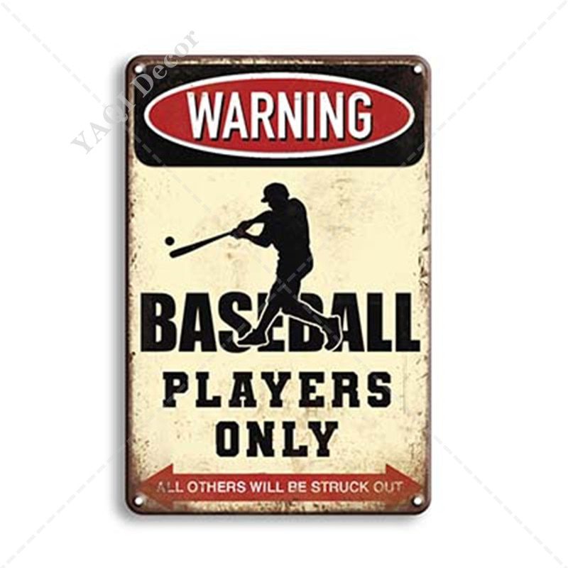 Vintage warning sign, metal retro tin signs