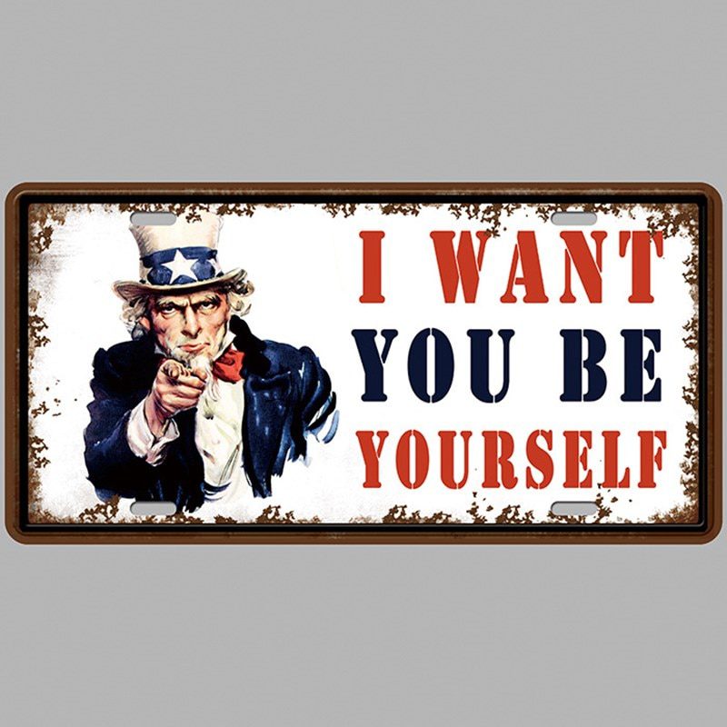 Usa vintage metal painting sign
