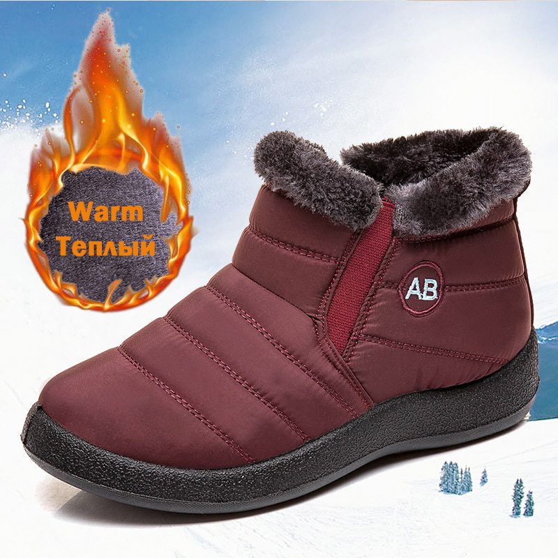 Women waterproof snow boots for winter