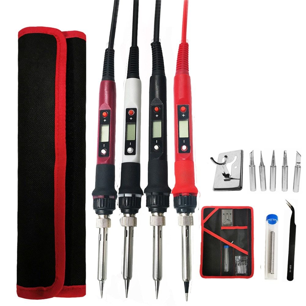 80w digital electric soldering iron kit set, temperature adjustable, 220v 110v