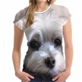 Fashion Lovely Dog, 3D Print, Girls T-Shirt  XXS-6XL
