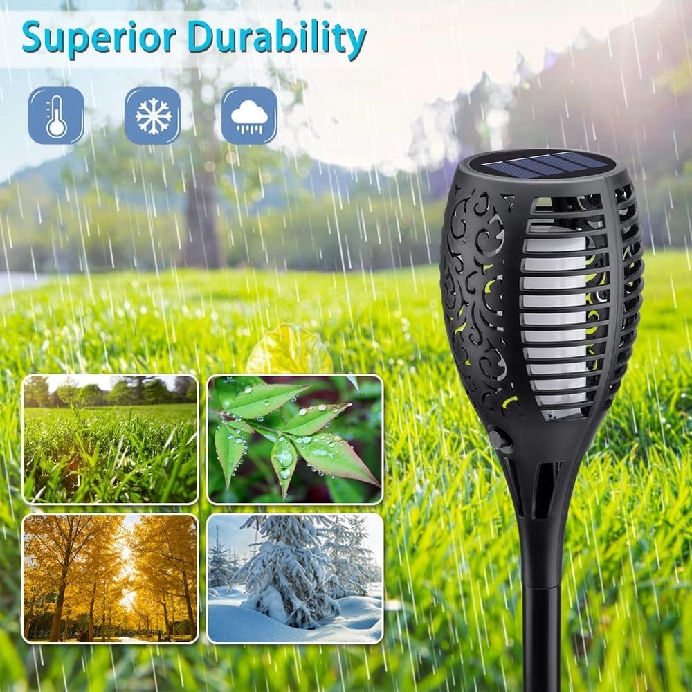 Outdoor torch led solar lights, flickering and dancing flame, waterproof for garden