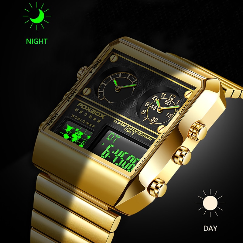Lige 2022 top brand luxury fashion men watches. gold stainless steel.