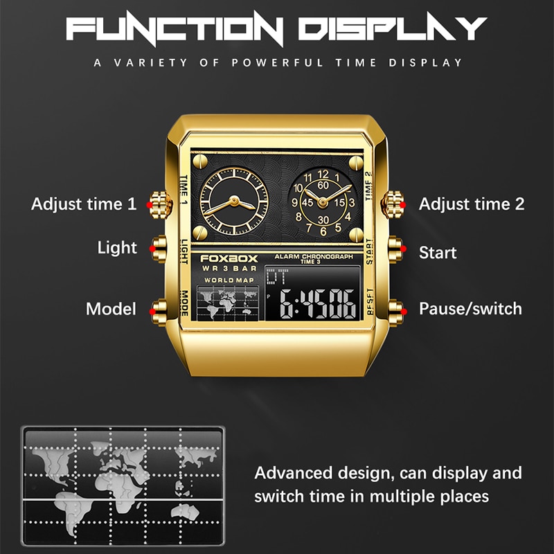 Lige 2022 top brand luxury fashion men watches. gold stainless steel.