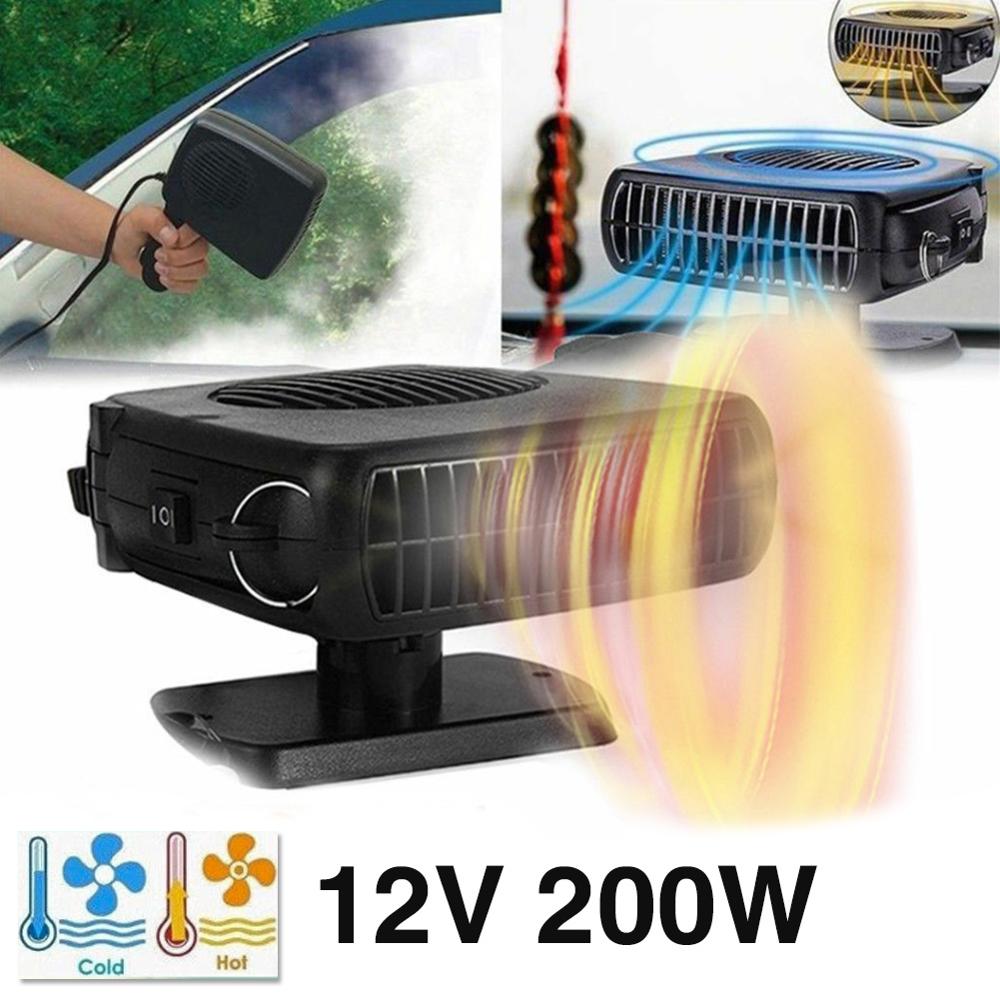 Portable 12v/24v 200w 2 in 1 car ceramic heater fan