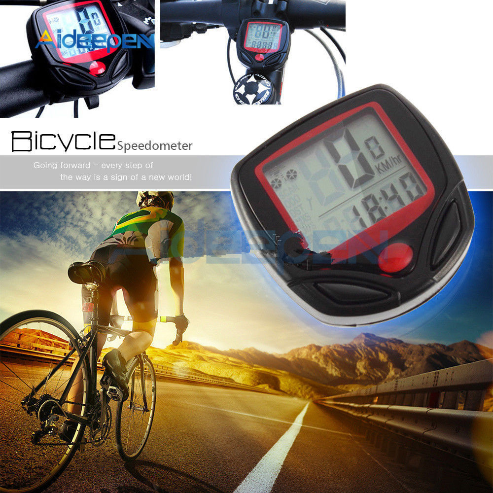 Waterproof bicycle computer wired mtb, odometer stopwatch speedometer, digital rate lcd display