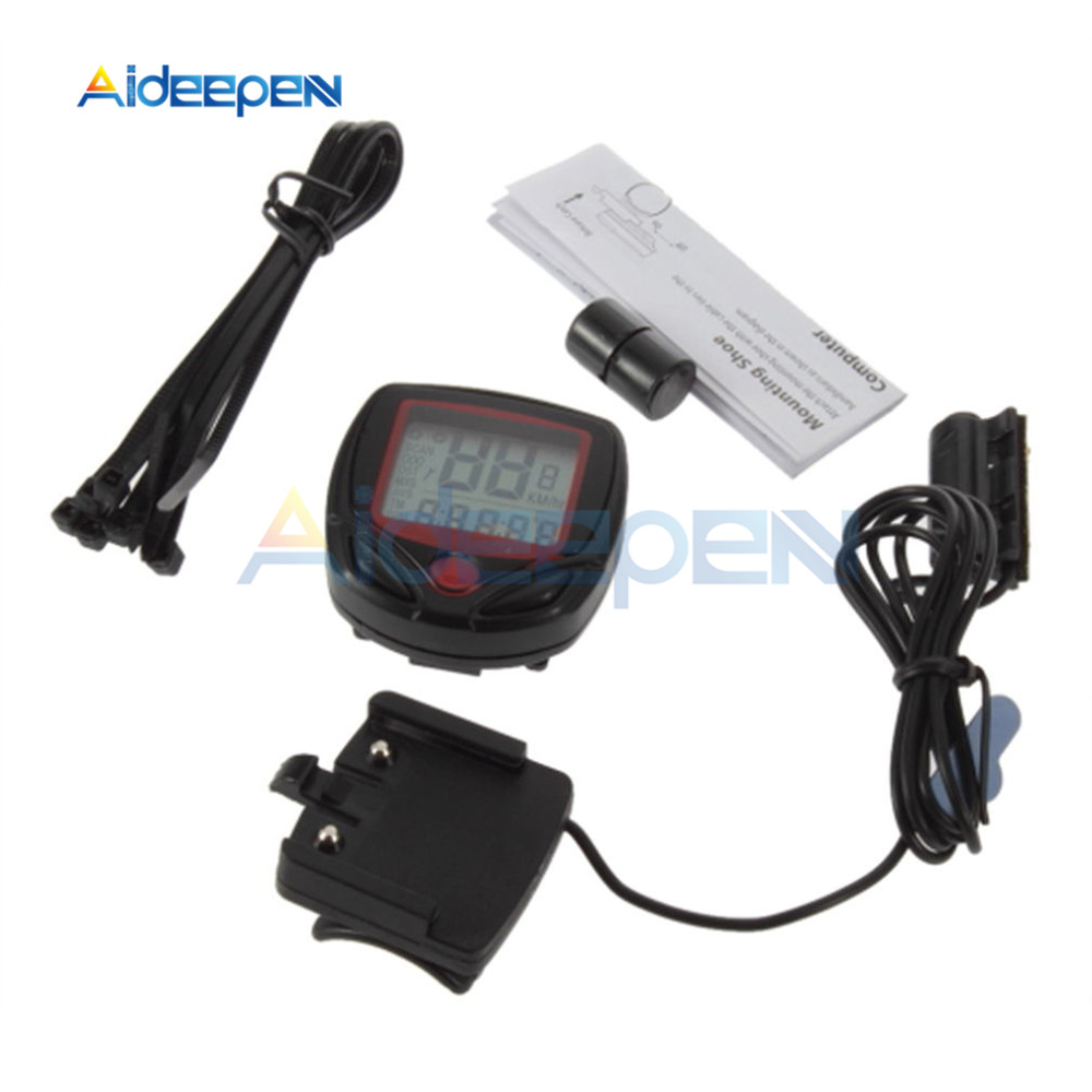 Waterproof bicycle computer wired mtb, odometer stopwatch speedometer, digital rate lcd display