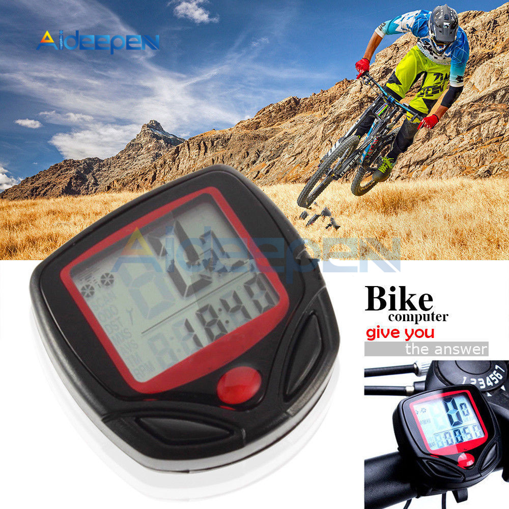 Waterproof bicycle computer wired mtb, odometer stopwatch speedometer, digital rate lcd display