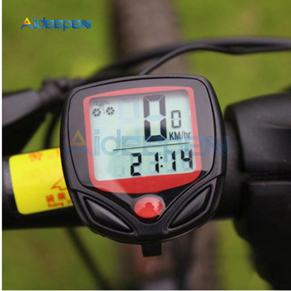 Waterproof bicycle computer wired mtb, odometer stopwatch speedometer, digital rate lcd display