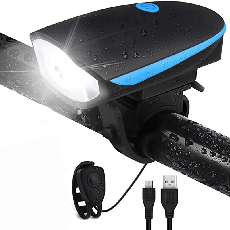 120db electric loudly bell usb rechargeable led flashlight horn