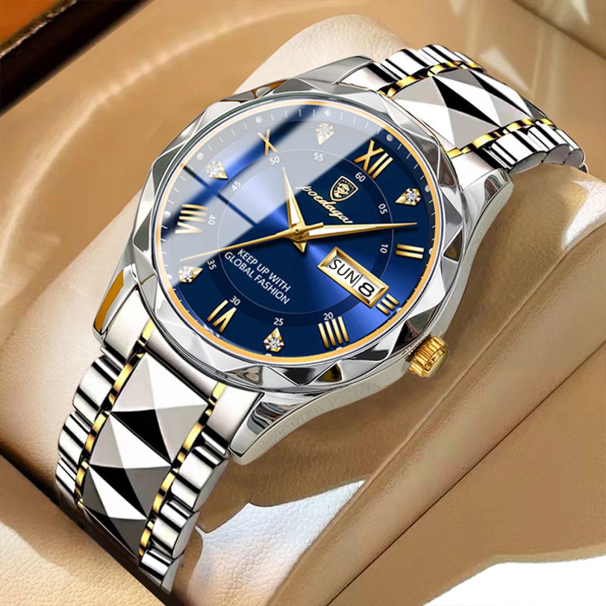 Poedagar luxury top brand business men watches, waterproof luminous quartz + box
