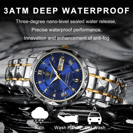 Poedagar luxury top brand business men watches, waterproof luminous quartz + box