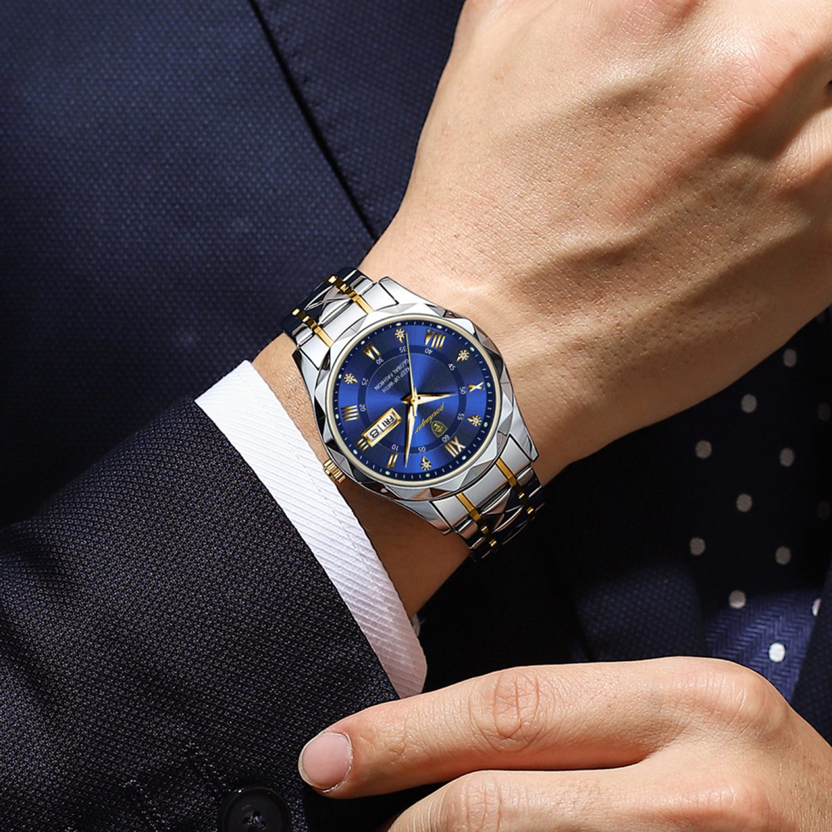 Poedagar luxury top brand business men watches, waterproof luminous quartz + box