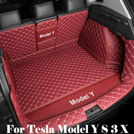 Car trunk leather full coverage for tesla model y s x 3 2016 to 2021 2023