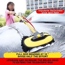 A professional brush for cleaning the car with a long telescopic pole for easy and efficient cleaning.