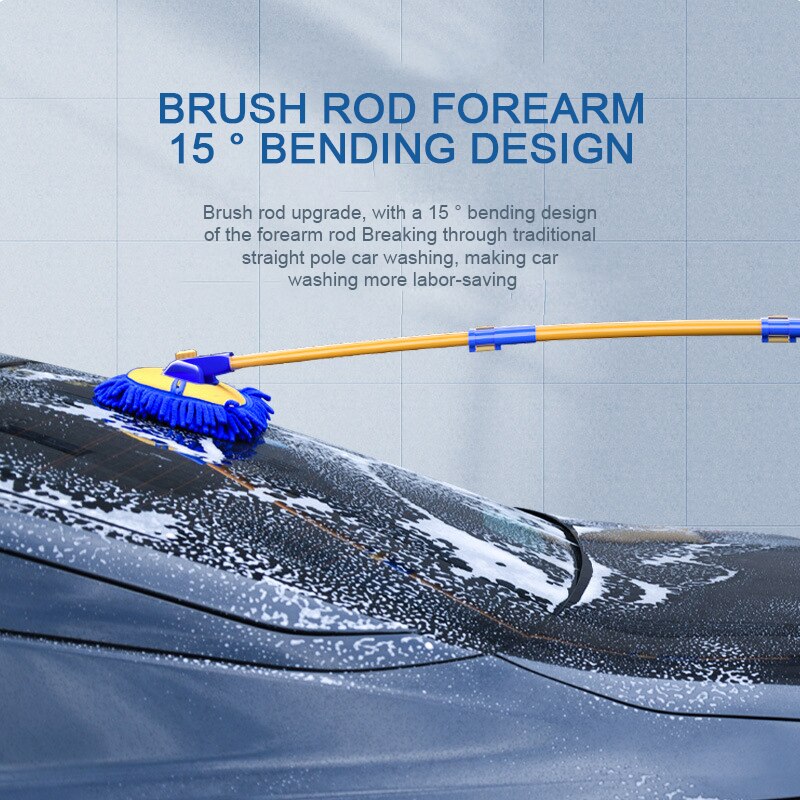 A professional brush for cleaning the car with a long telescopic pole for easy and efficient cleaning.