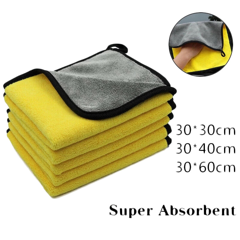 Microfiber cleaning towel for car. soft drying for car motorcycle washing. 30/40/60cm