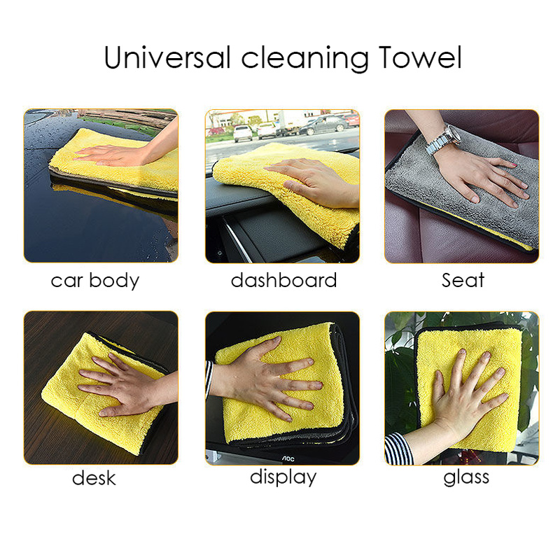 Microfiber cleaning towel for car. soft drying for car motorcycle washing. 30/40/60cm